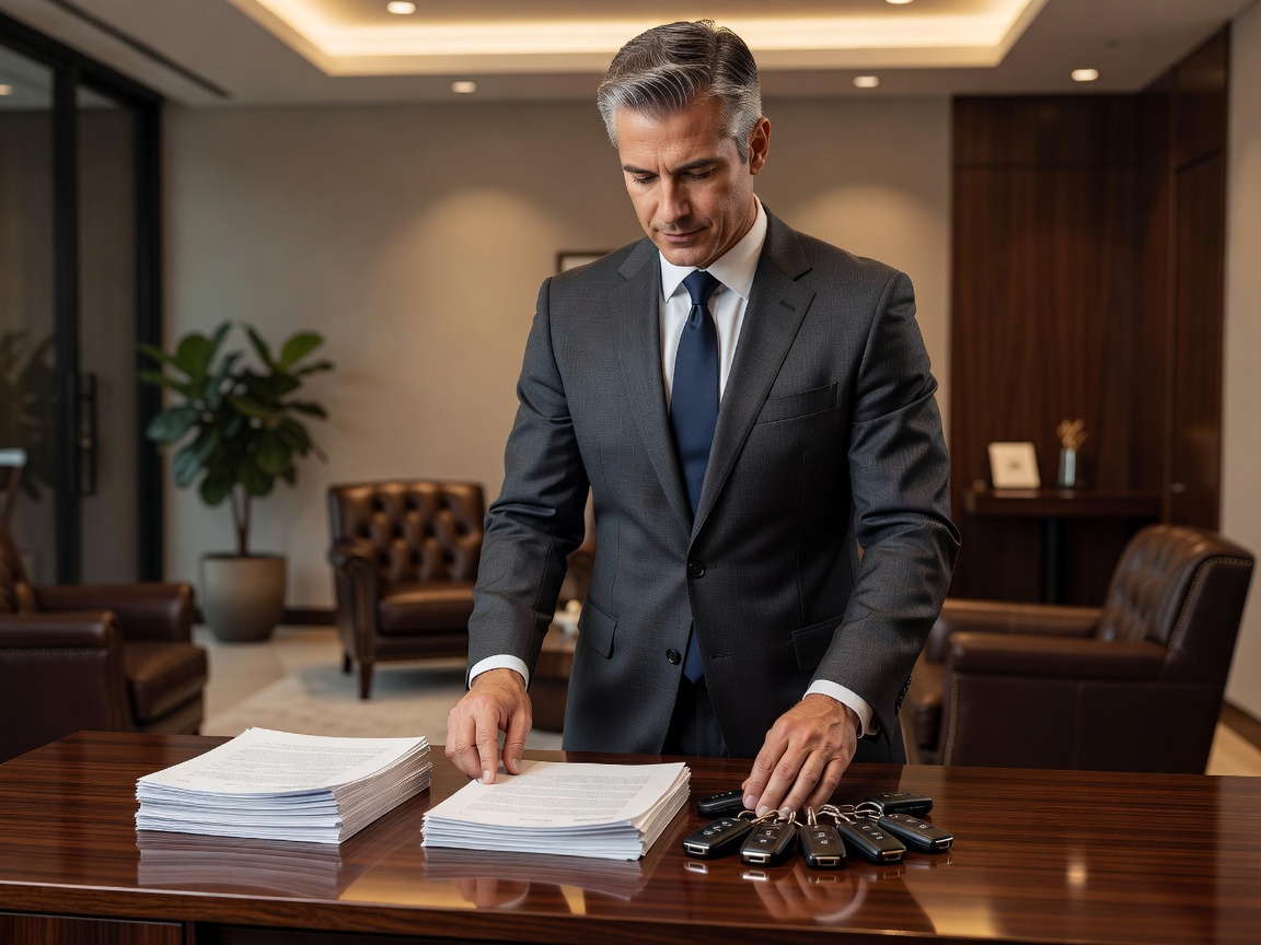 Automotive concierge arranging vehicle documents and keys