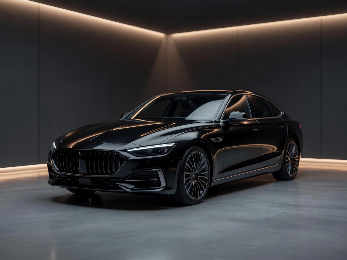 Premium automobile resting inside a softly lit private garage
