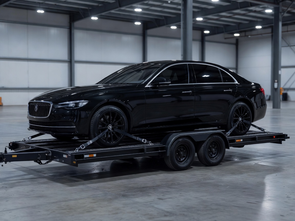 Premium vehicle prepared for enclosed transportation